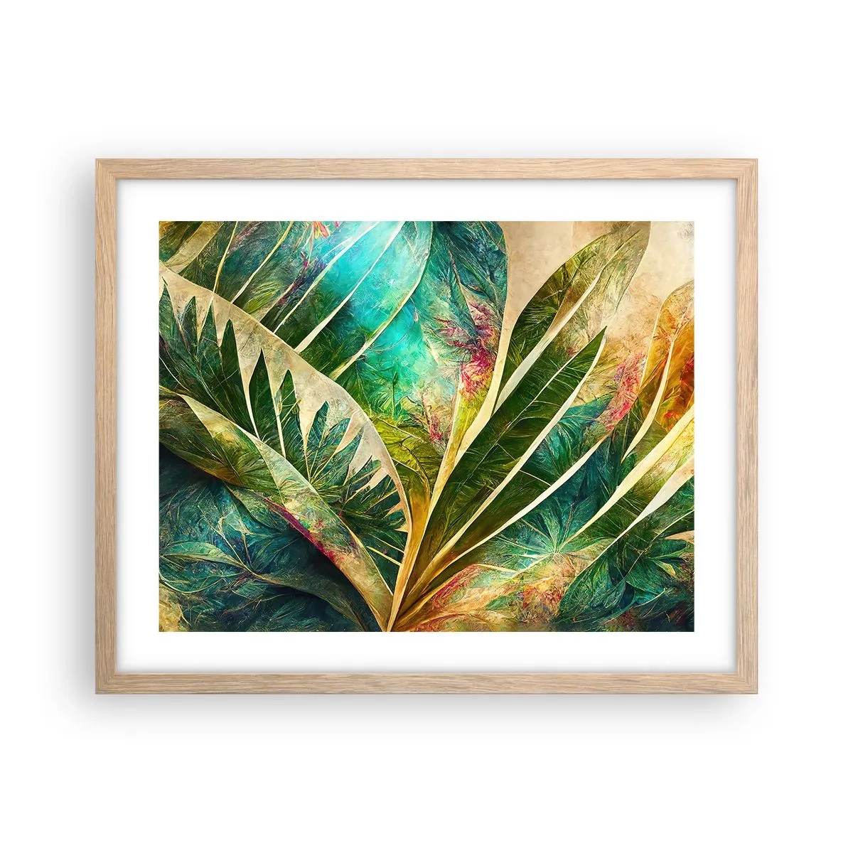 Pôster com moldura de carvalho claro - As cores dos trópicos - 50x40 cm
