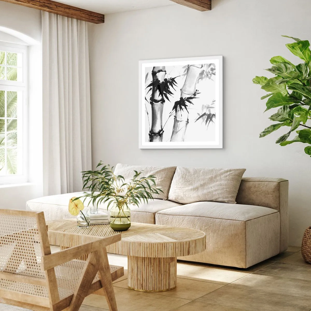 Pôster em moldura branca - Foco no Oriente - 60x60 cm