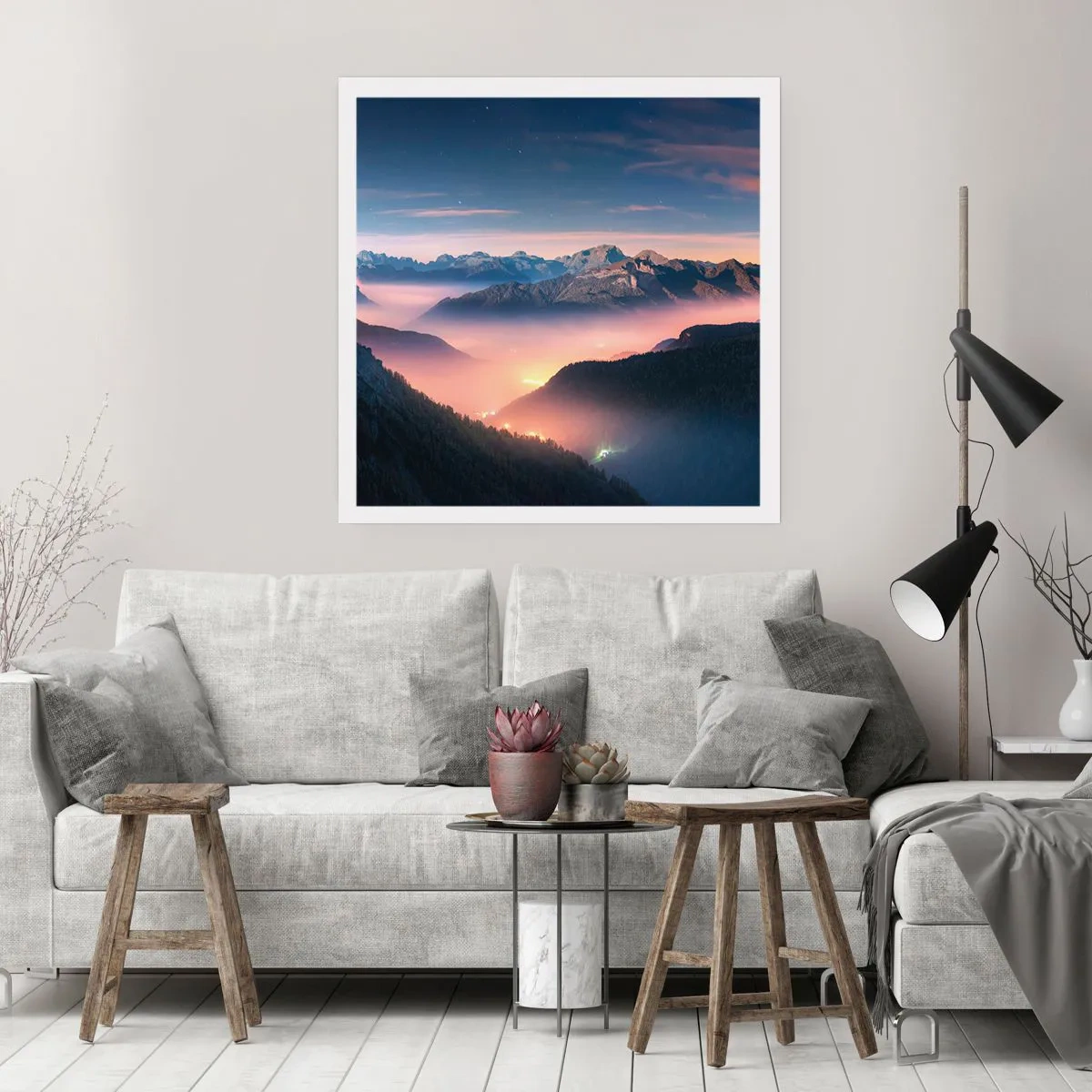 Pôster - Luz nos vales - 60x60 cm