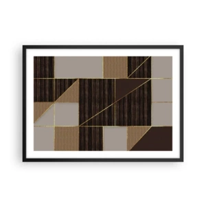 Pôster com moldura preta - Mosaico de bronzes e ouro - 70x50 cm