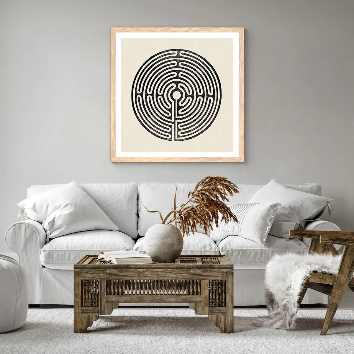 Pôster com moldura de carvalho claro - Ordem misteriosa - 60x60 cm