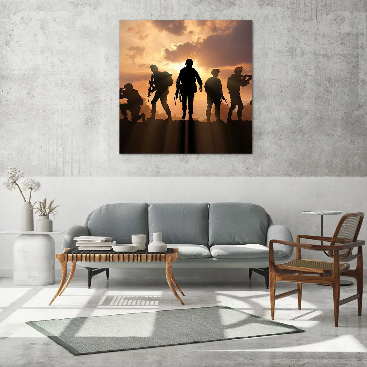 Quadro em vidro - Brothers in arms - 50x50 cm