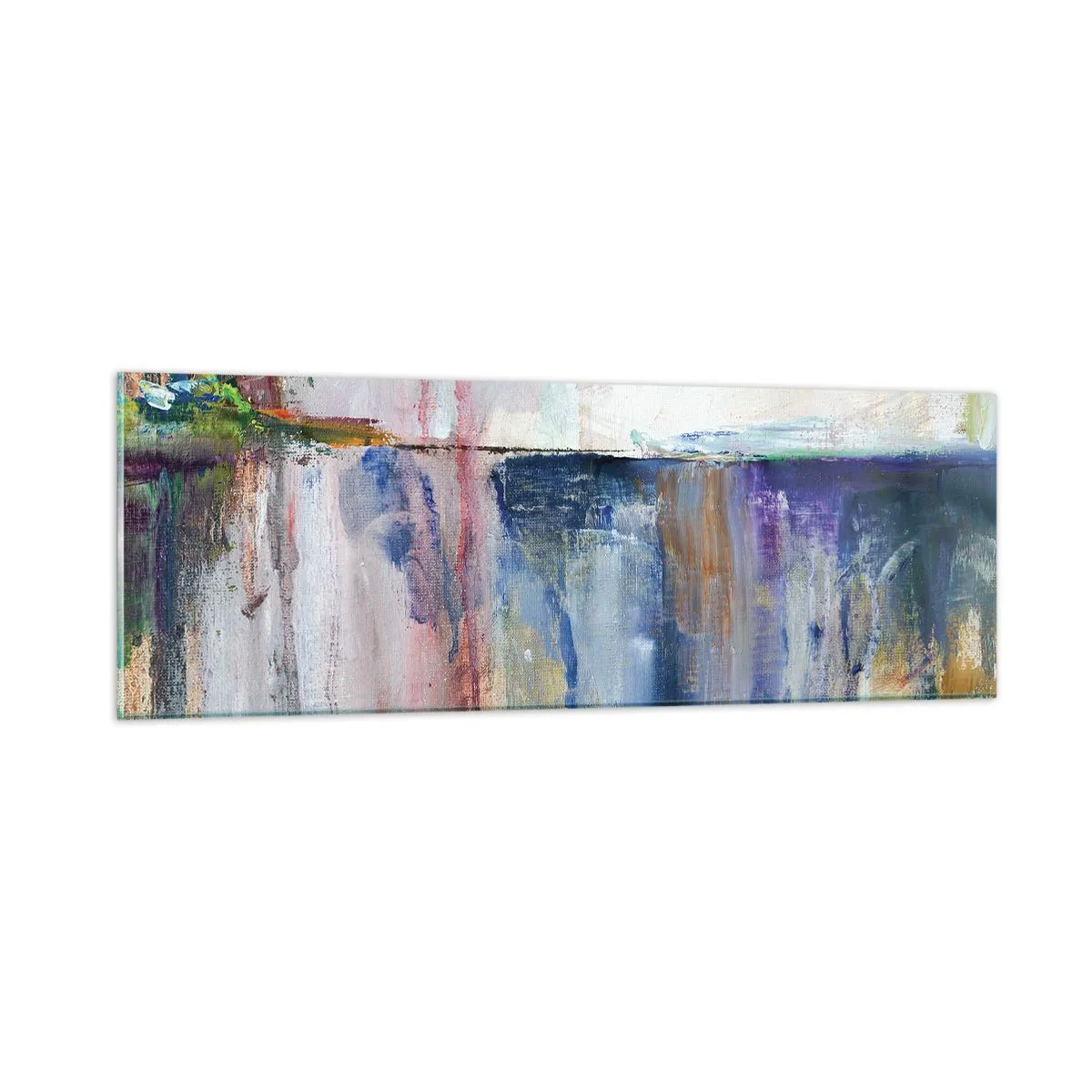 Quadro em vidro - Impressões coloridas e associações - 90x30 cm