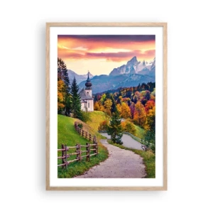Pôster com moldura de carvalho claro - Paisagem como uma pintura - 50x70 cm