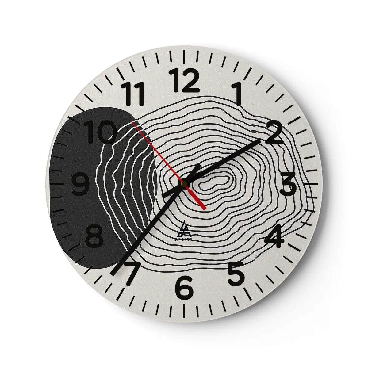 Relógio de parede - Relógio em vidro - Duração e vibração - 40x40 cm