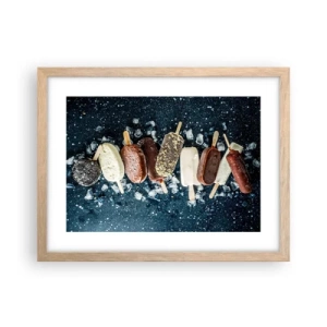 Pôster com moldura de carvalho claro - O sabor de um verão quente - 40x30 cm