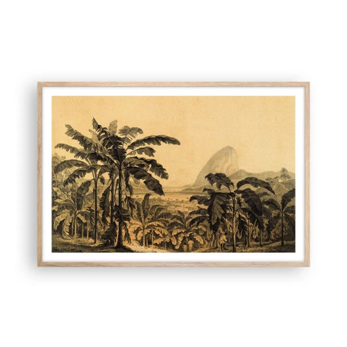 Pôster com moldura de carvalho claro - num clima colonial - 91x61 cm