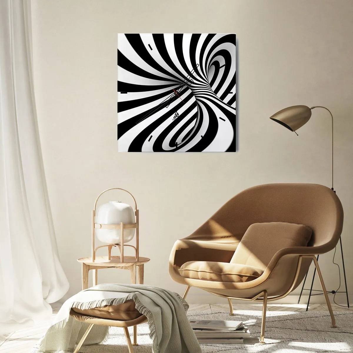 Relógio de parede - Relógio em vidro - Composição: espaço dançante - 30x30 cm