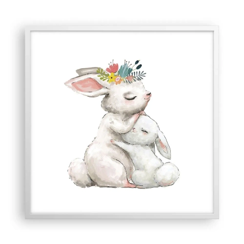 Pôster em moldura branca - Nada melhor do que amor de mãe - 60x60 cm
