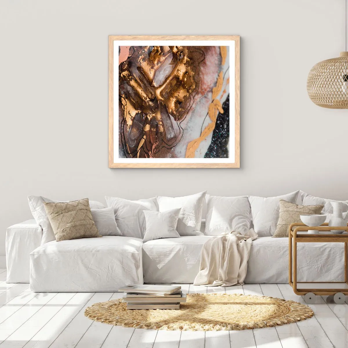 Pôster com moldura de carvalho claro - O elemento terra - 50x50 cm