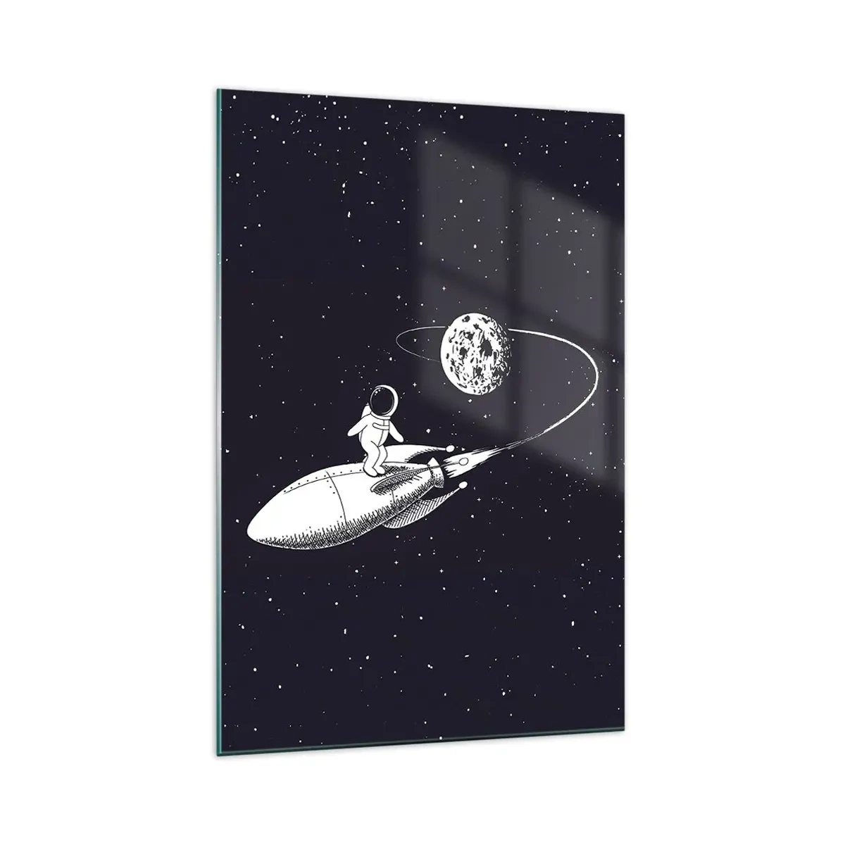 Quadro em vidro - Surfista espacial - 70x100 cm