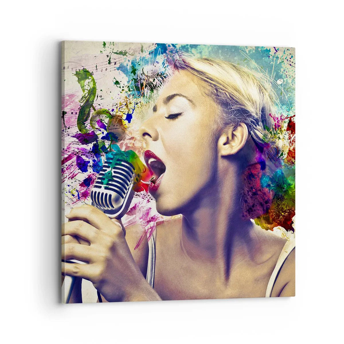 Quadro em tela - Pintar o mundo com a voz - 70x70 cm