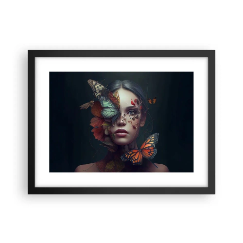Pôster com moldura preta - Uma metamorfose maravilhosa - 40x30 cm
