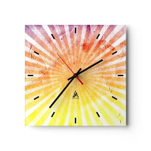Relógio de parede - Relógio em vidro - Nasceres e entardeceres - 30x30 cm