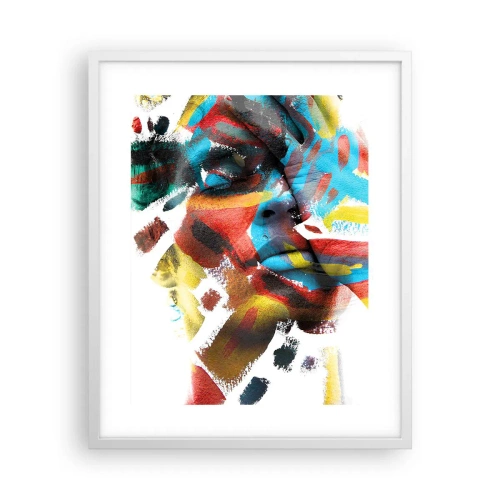 Pôster em moldura branca - Personalidade colorida - 40x50 cm