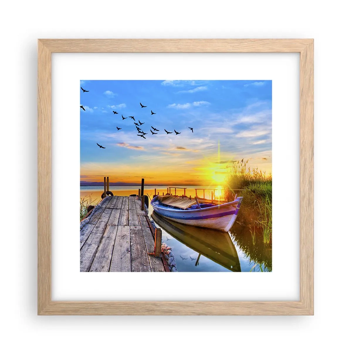 Pôster com moldura de carvalho claro - Adeus, até amanhã - 30x30 cm