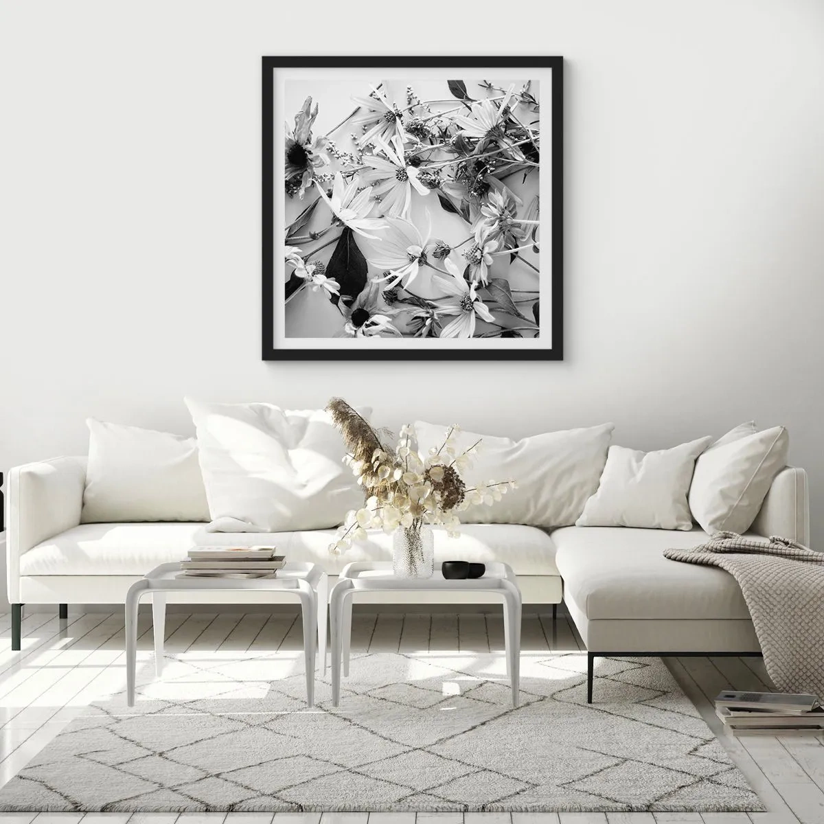 Pôster com moldura preta - Não é um ramo de flores - 50x50 cm