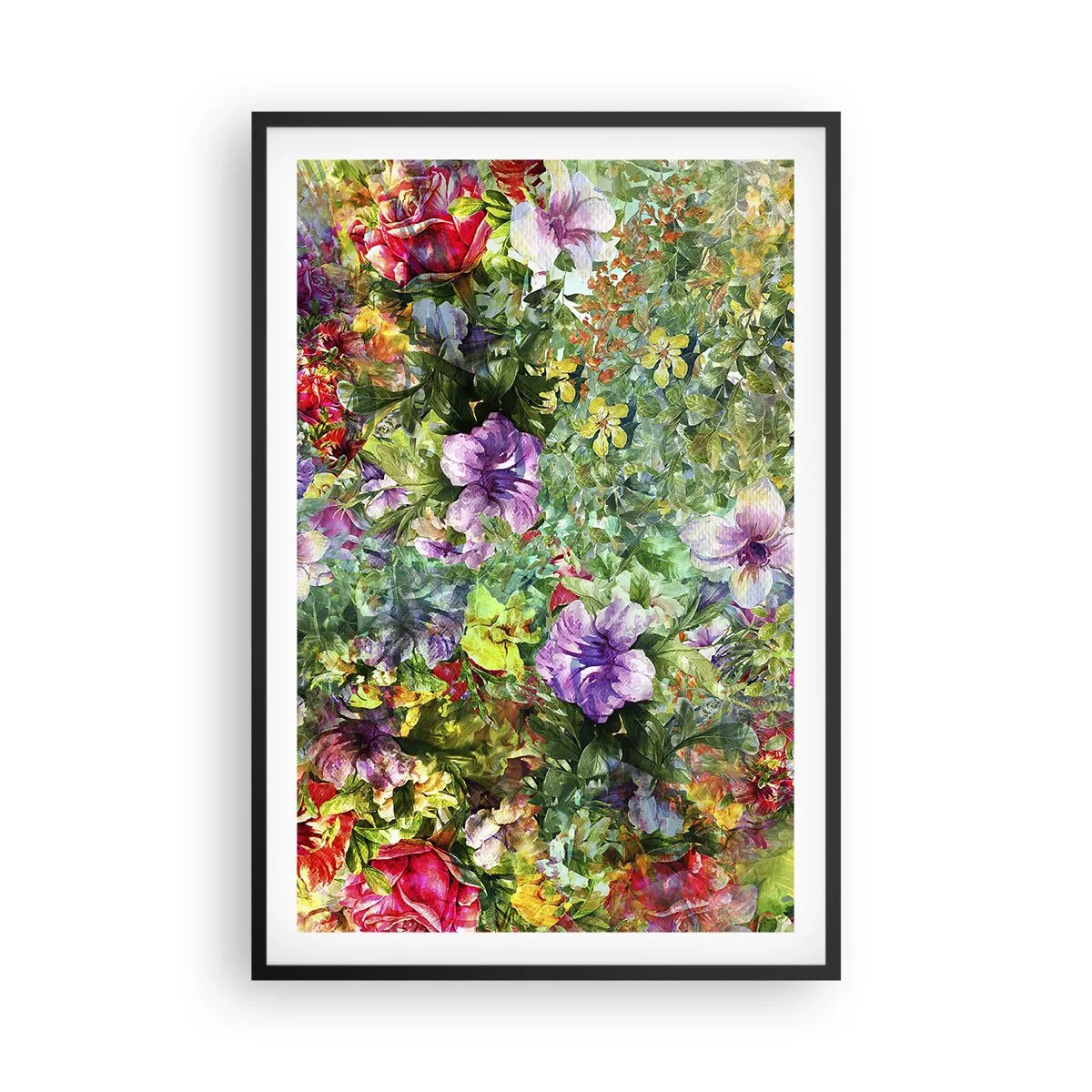 Pôster com moldura preta - Nas flores para a perdição - 61x91 cm