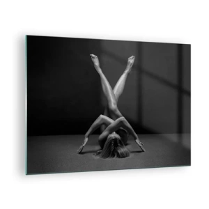 Quadro em vidro - Nu feminino em composição corporal geométrica - 70x50cm - Geometria da nudez - Decoração de parede moderna para a sala de estar e quarto ARTTOR