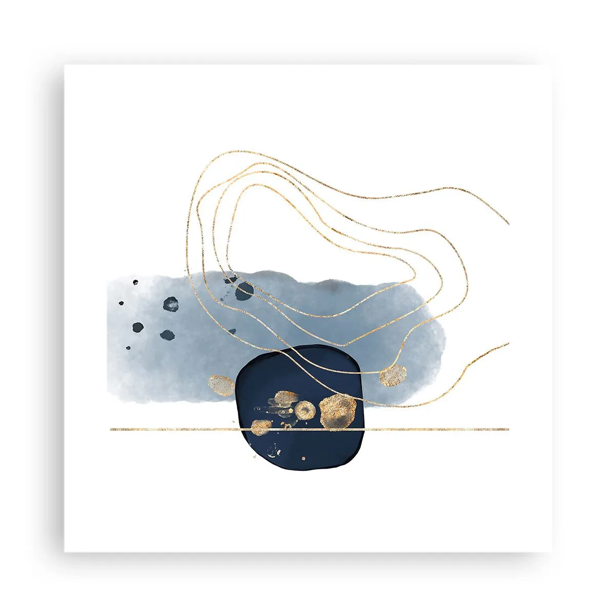 Pôster - Fantasia azul e dourada - 40x40 cm
