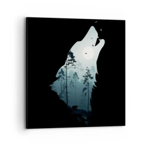 Quadro em tela - A voz da noite da floresta - 70x70 cm