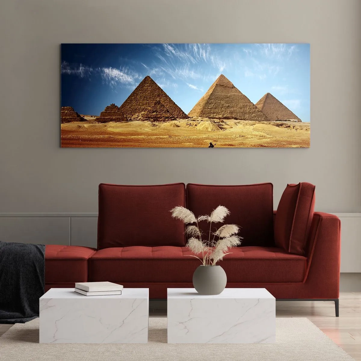 Quadro em vidro - 40 séculos vos contemplam - 90x30 cm