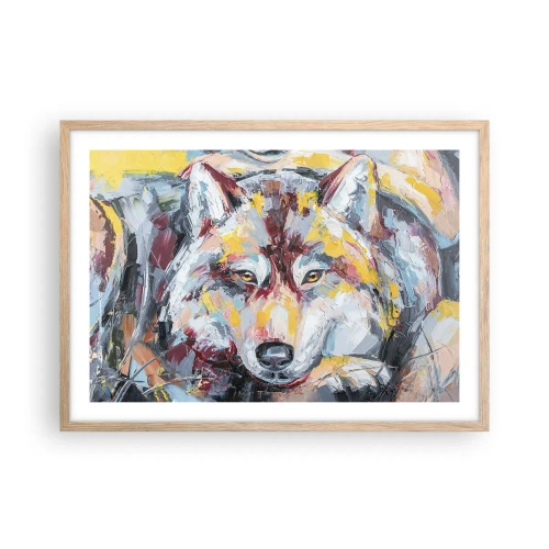 Pôster com moldura de carvalho claro - Paz entre entes queridos - 70x50 cm