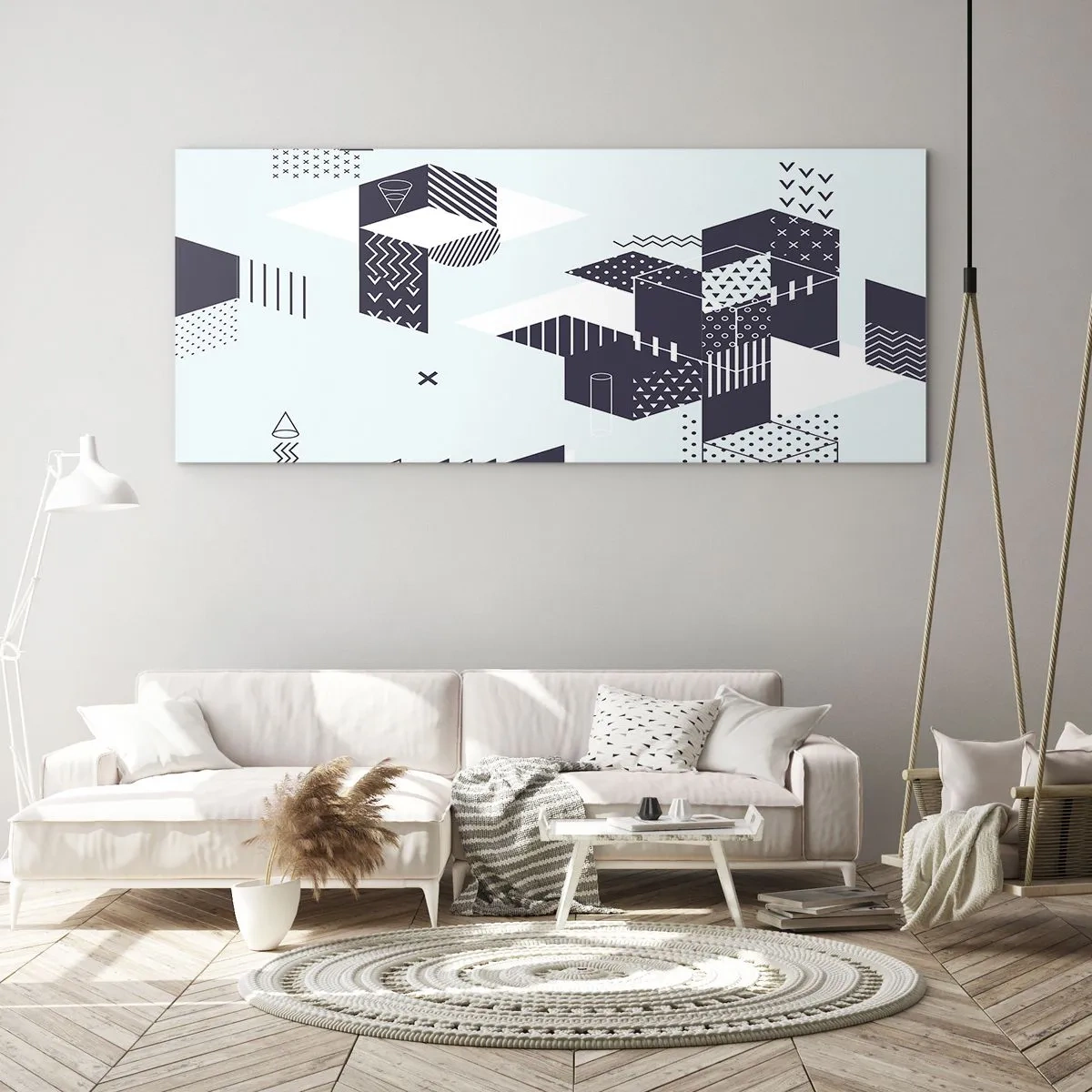 Quadro em vidro - Na alma de um matemático - 90x30 cm