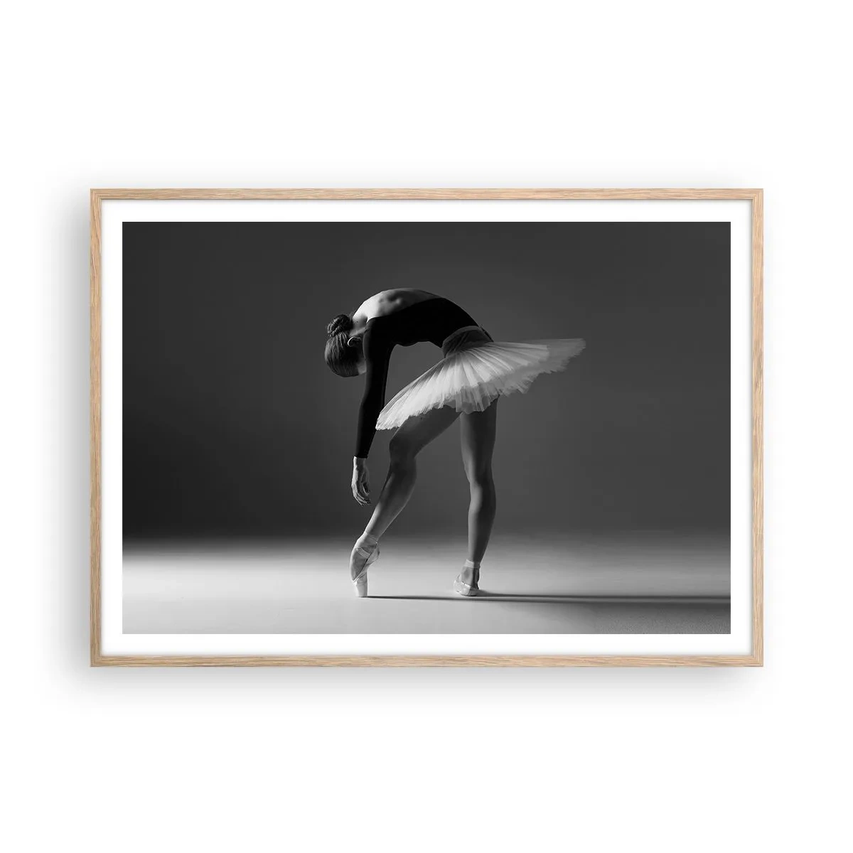Pôster com moldura de carvalho claro - Bella balerina - 100x70 cm