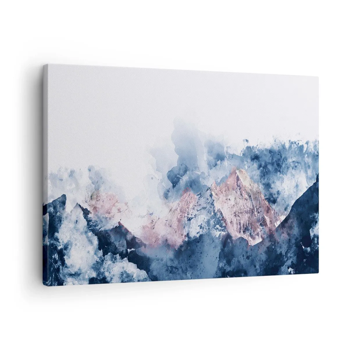 Quadro em tela - Montanhas em aquarela em tons pastéis sobre fundo branco - 70x50cm - Estes são os verdadeiros picos! - Decoração de parede moderna para a sala de estar e quarto ARTTOR