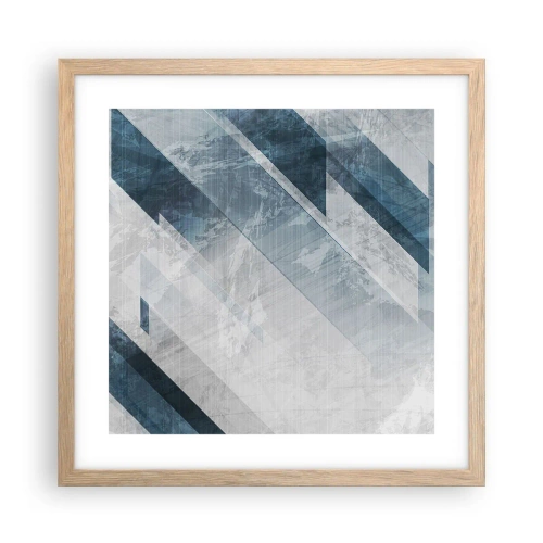 Pôster com moldura de carvalho claro - Arte espacial – movimento cinzento - 40x40 cm