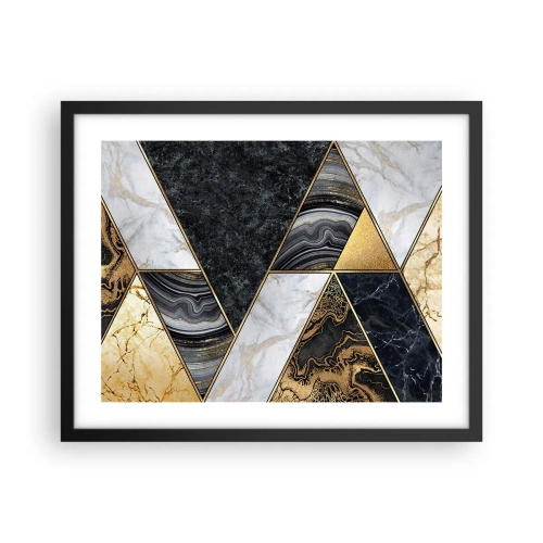 Pôster com moldura preta - Pedra por pedra - 50x40 cm