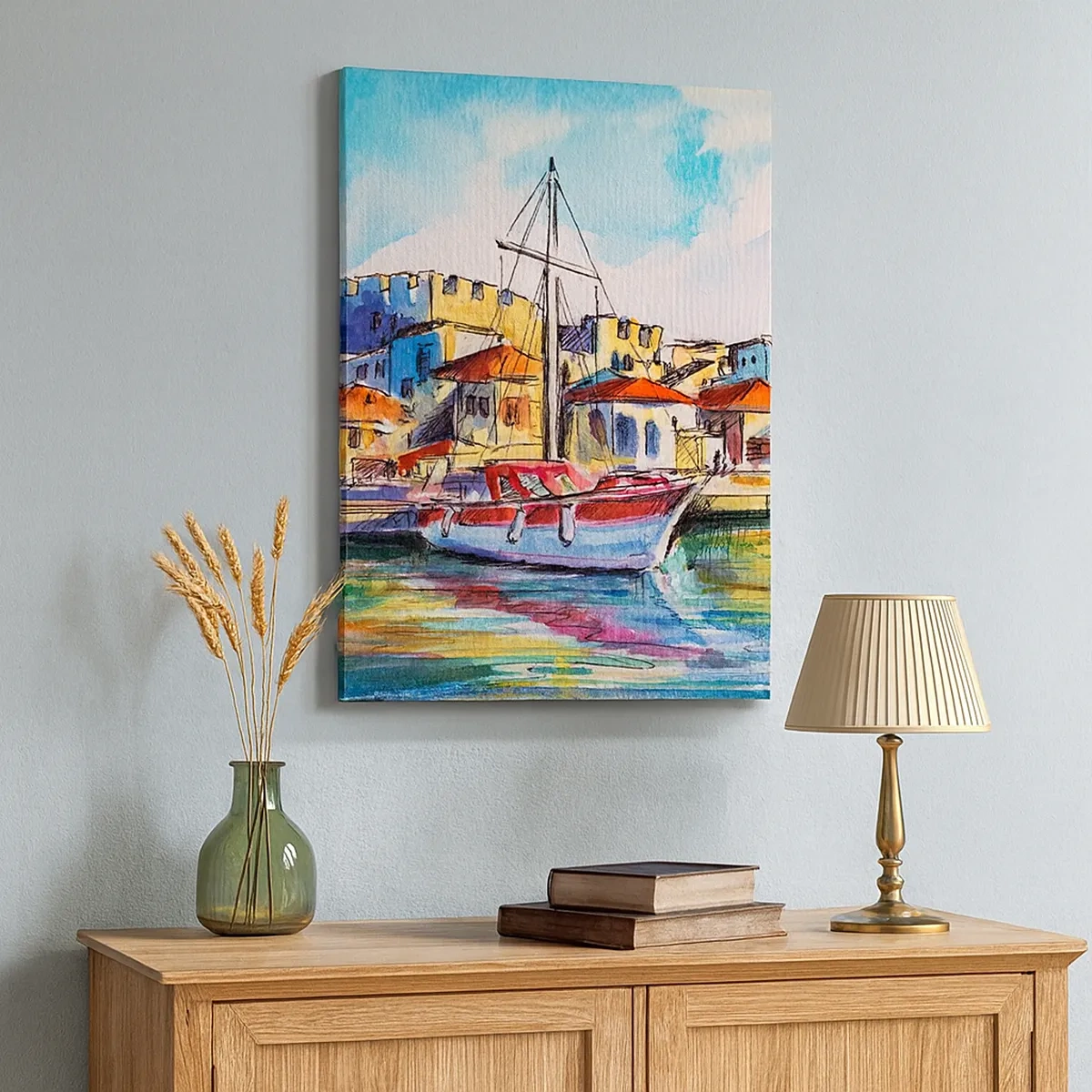 Quadro em tela - Tarde de arco-íris - 50x70 cm