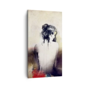 Quadro em tela - Linhas suaves, formas ovais - 45x80 cm