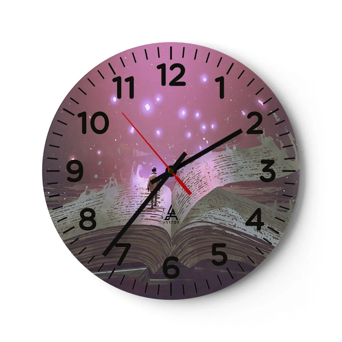 Relógio de parede - Relógio em vidro - Um convite para outro mundo - leia! - 40x40 cm