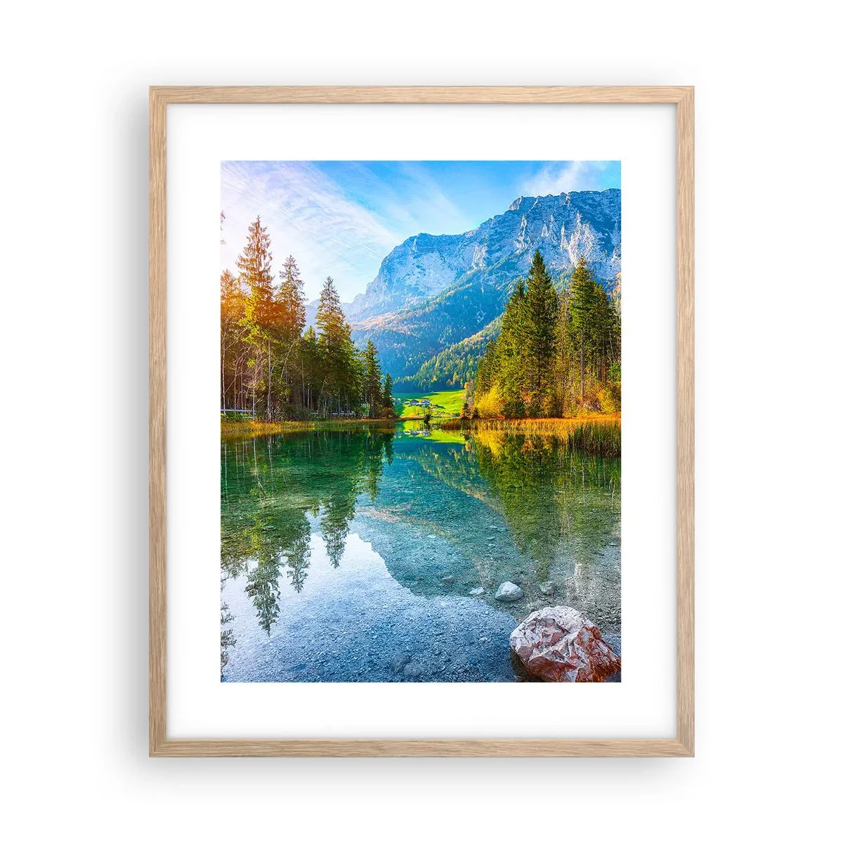 Pôster com moldura de carvalho claro - A suavidade do outono - 40x50 cm