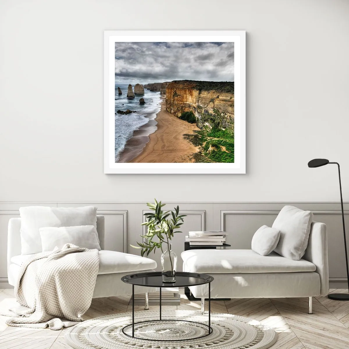 Pôster em moldura branca - Beleza crua - 40x40 cm