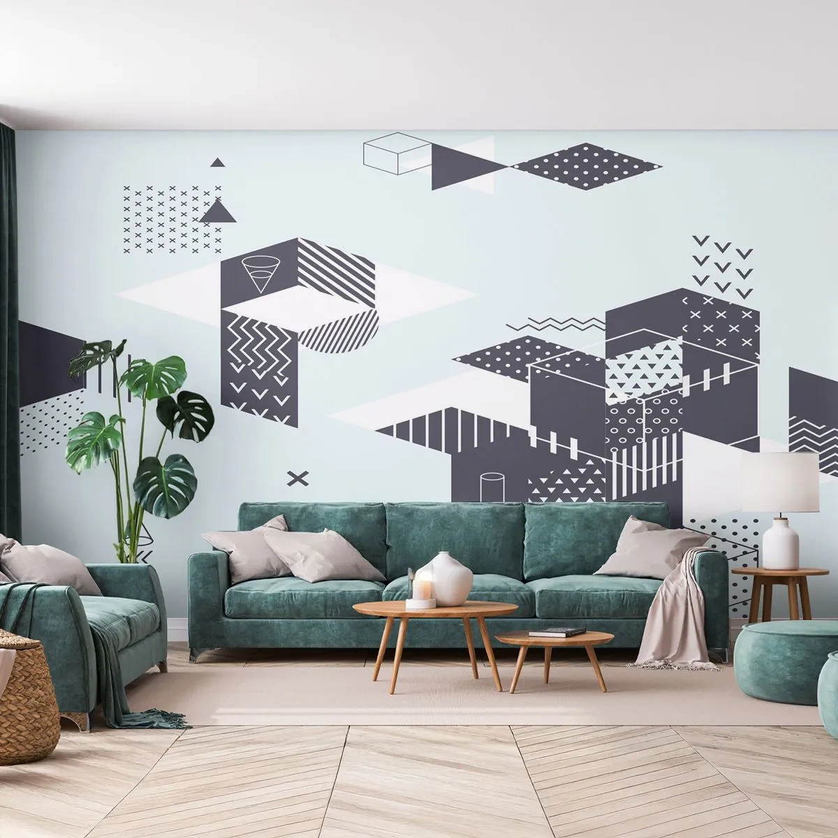 Papel de Parede Premium Canvas - Na alma de um matemático - Abstração, Pedaço, Padrão Moderno - 200x140 cm