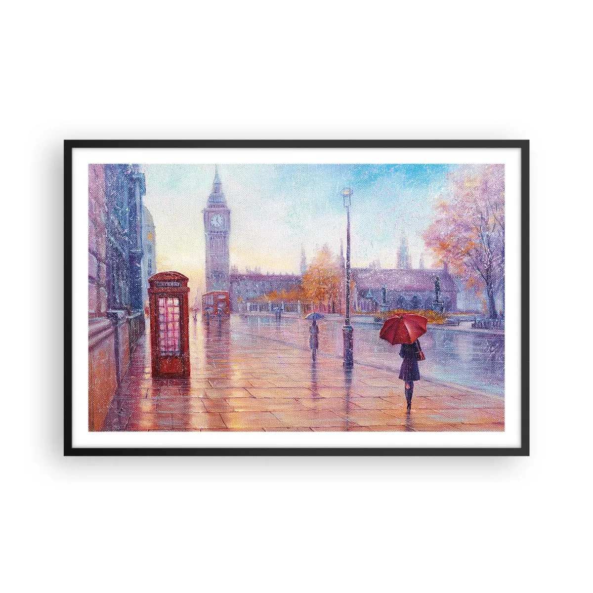 Pôster com moldura preta - Um dia de outono em Londres - 91x61 cm