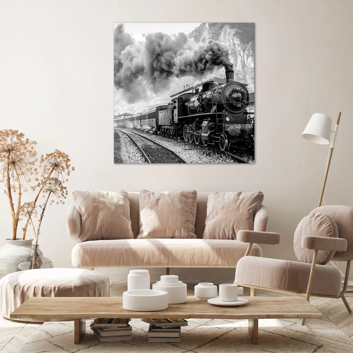 Quadro em tela - À espera na estação... - 30x30 cm