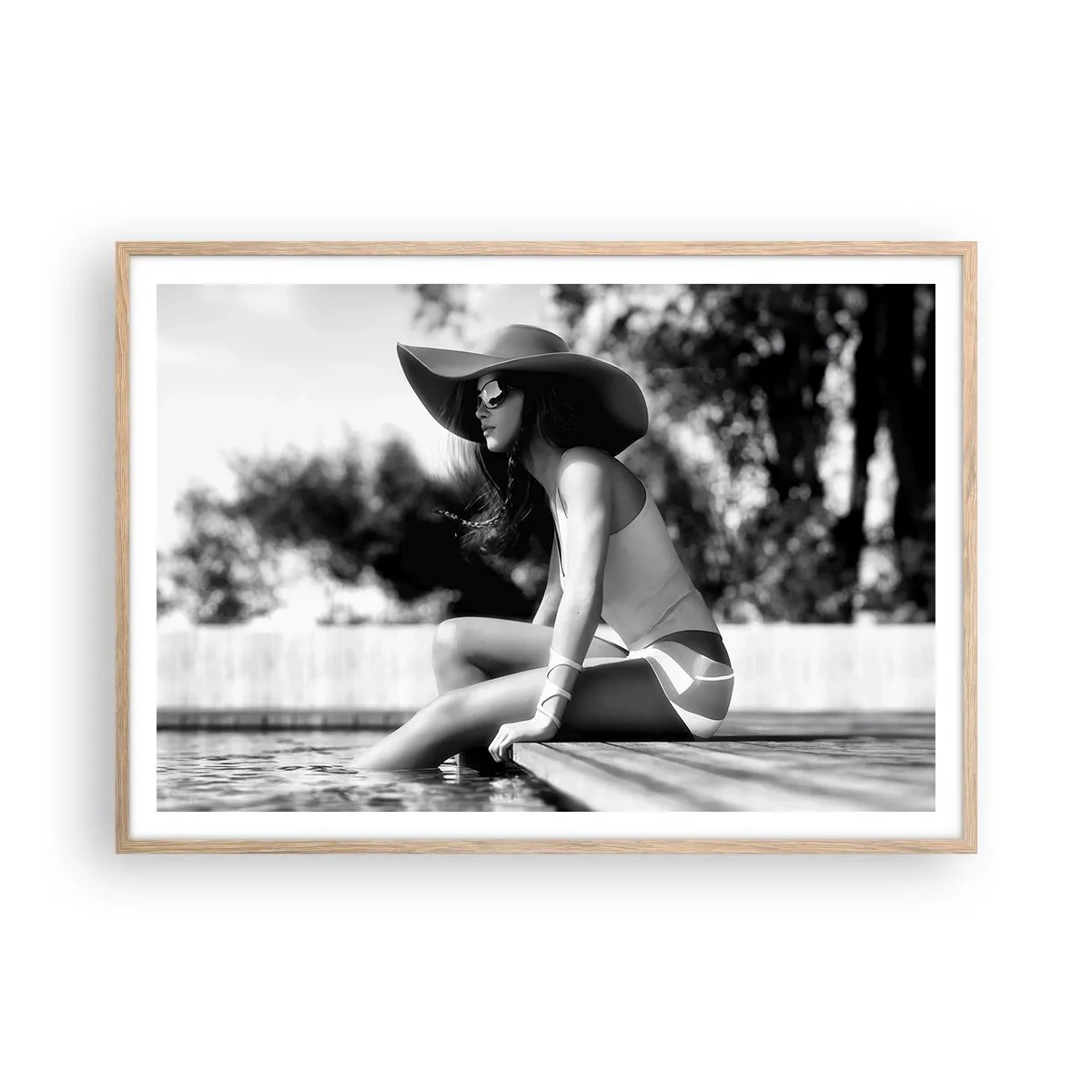Pôster com moldura de carvalho claro - Sonho de verão - 100x70 cm