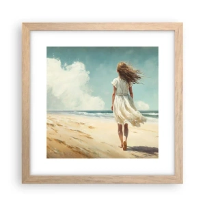 Pôster com moldura de carvalho claro - Para encontrar o sol e o vento - 30x30 cm