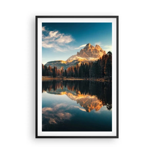 Pôster com moldura preta - Paisagem dupla - 61x91 cm