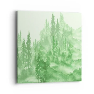 Quadro em tela - Desfocado pela névoa verde  - 40x40 cm