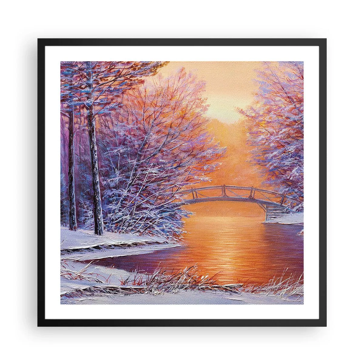 Pôster com moldura preta - Vamos nos encontrar aqui - 60x60 cm