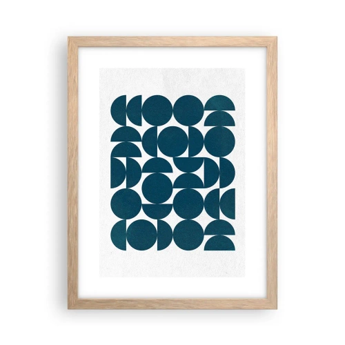 Pôster com moldura de carvalho claro - Círculos e semicírculos - 30x40 cm