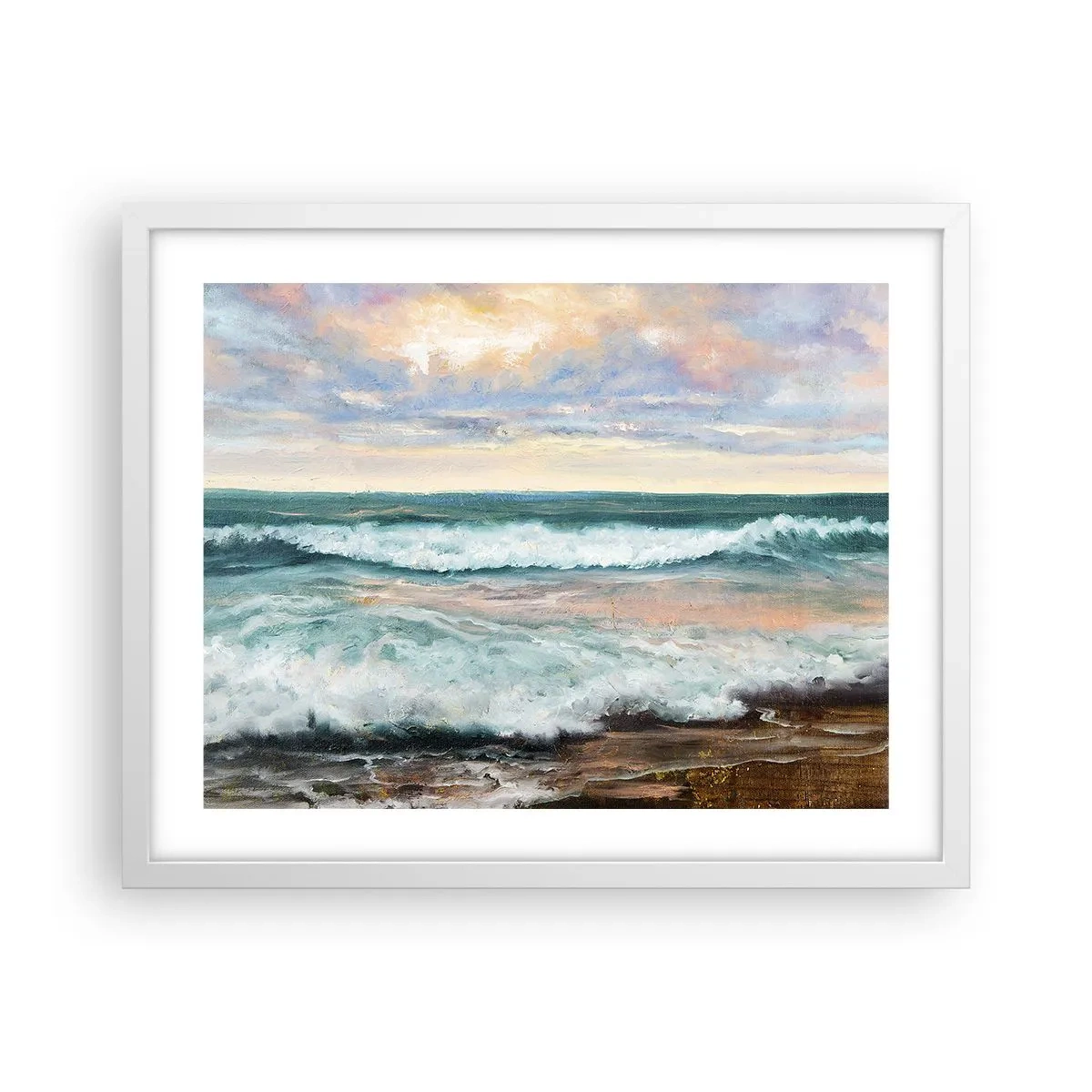 Pôster em moldura branca - Aqui suavizas a alma - 50x40 cm