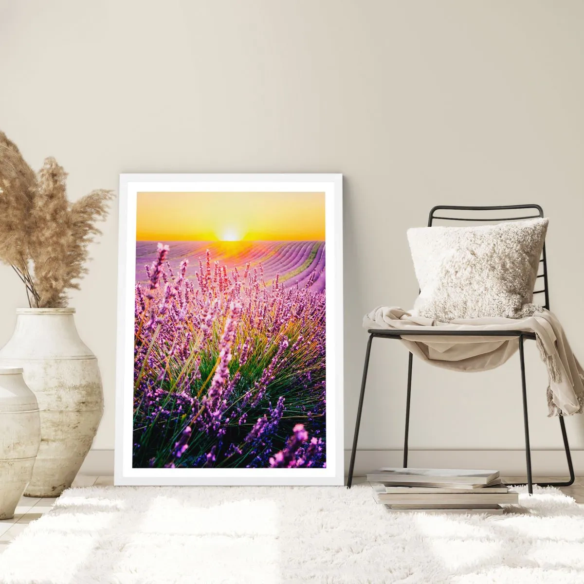 Pôster em moldura branca - Prado perfumado - 61x91 cm