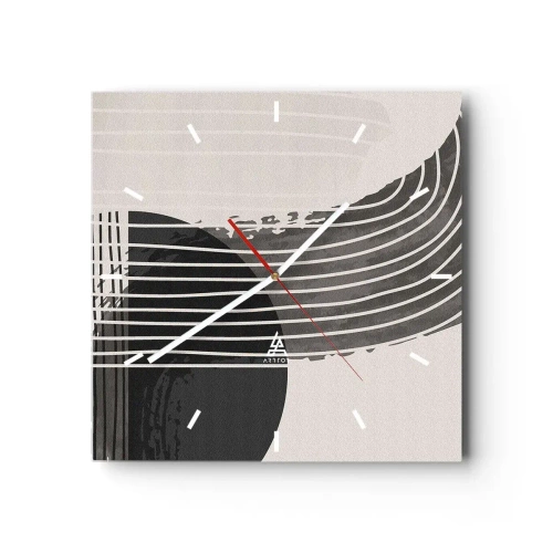 Relógio de parede - Relógio em vidro - Ida e volta - 30x30 cm