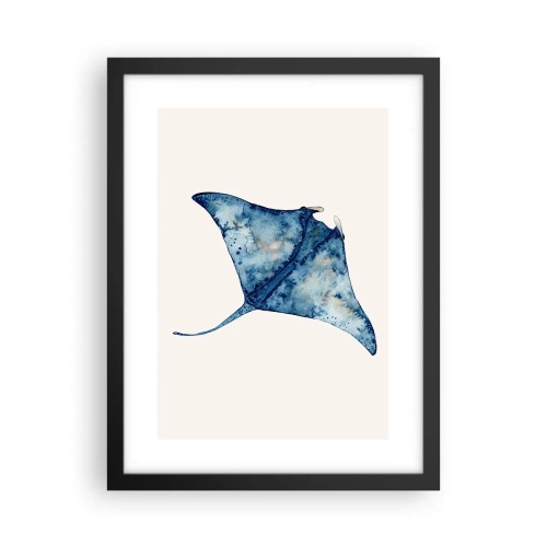 Pôster com moldura preta - A vida em azul - 30x40 cm
